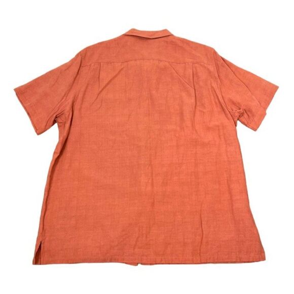 Margaritaville Men's Silk Linen Blend Button Front Shirt Rusty Salmon Size XL - Picture 5 of 8